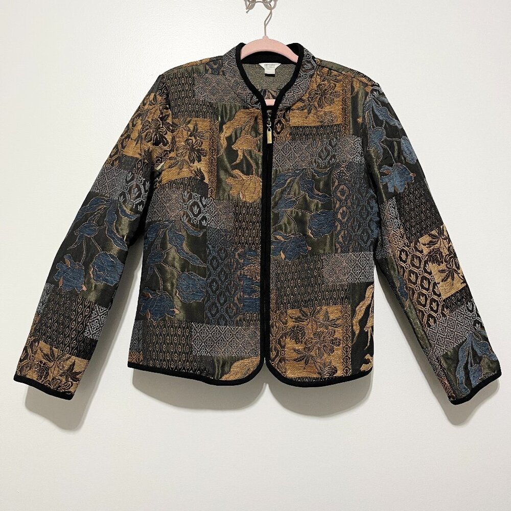 Womens Patchwork Tapestry Jacket Est L Artsy Studio Indie Gallery Folk Eclectic